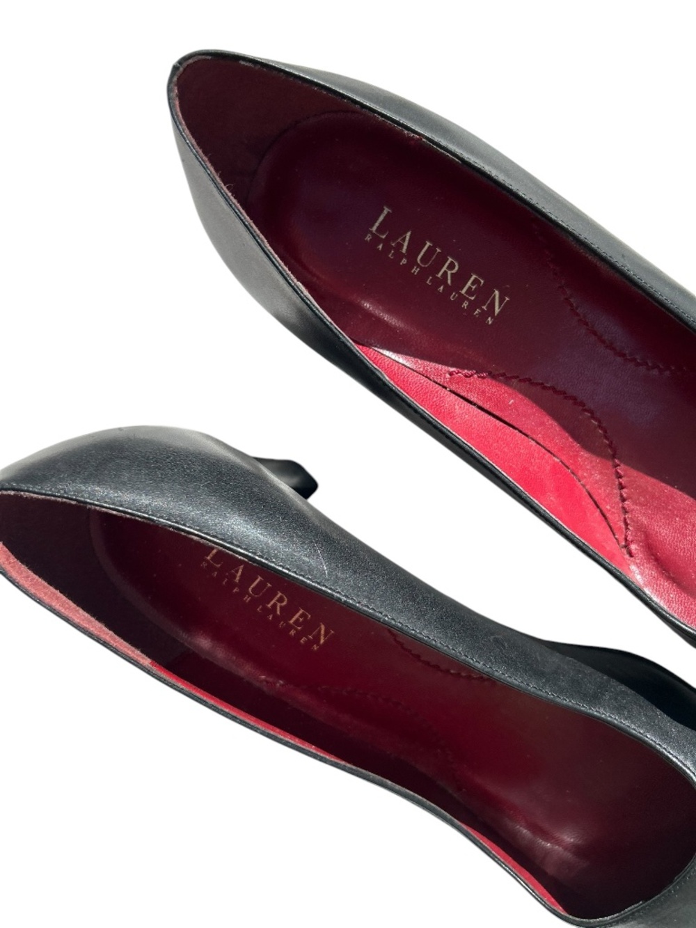 Ralph Lauren like new black leather beautiful classic pumps heels 10 - Picture 2 of 6